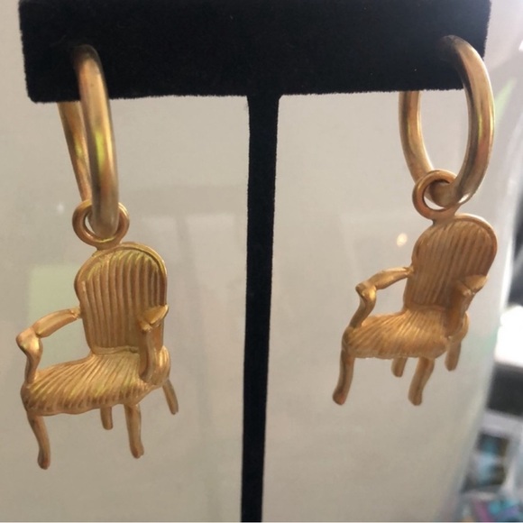 Calling All Interior Designers! Chair Chair On Hoops Earrings-Boutique - Picture 6 of 9